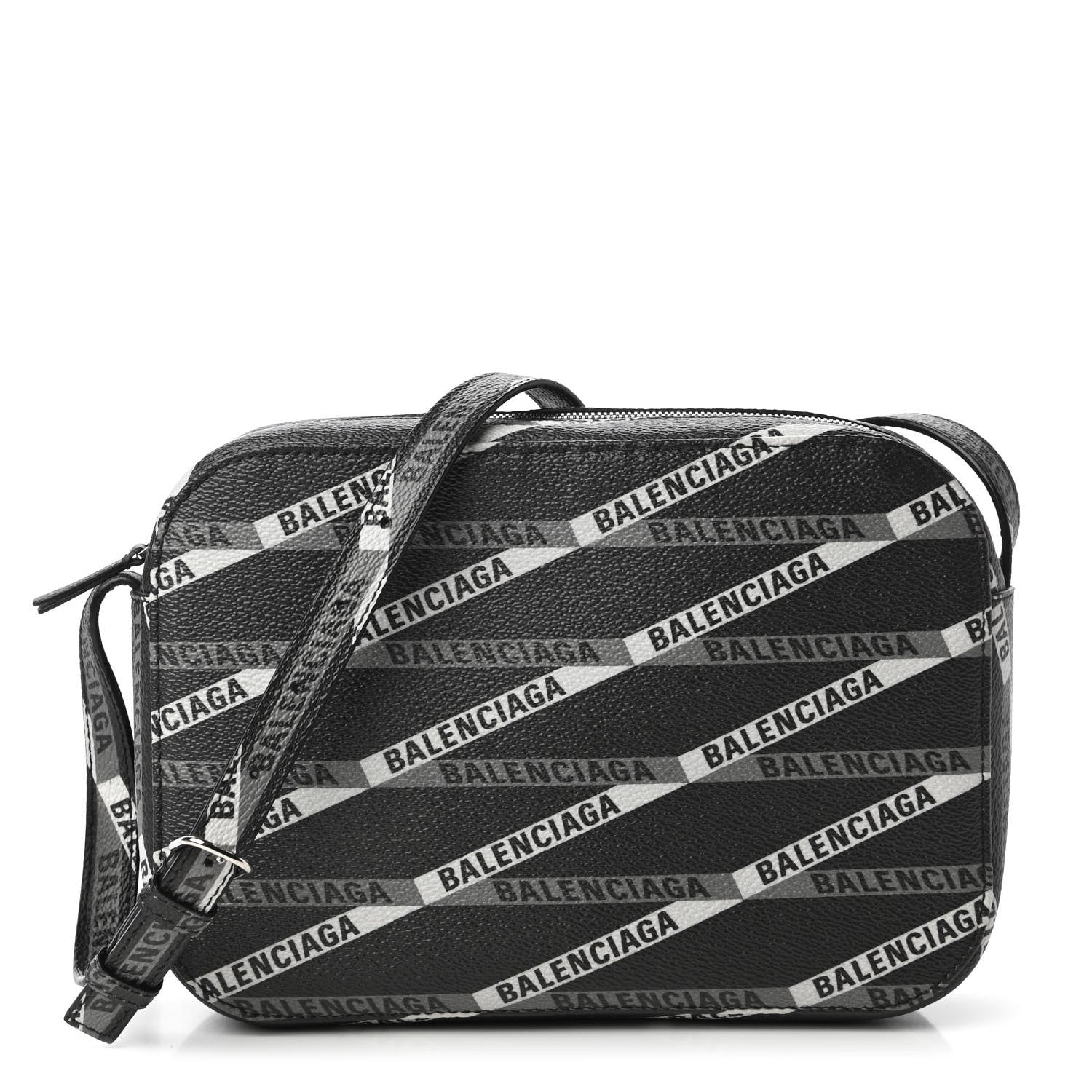 Balenciaga Coated Canvas Losange Monogram S Camera Bag Black Grey 1 of 10