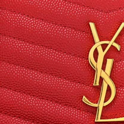 Saint Laurent Grain De Poudre Matelasse Monogram Mini Lou Camera Bag Eros Red 8 of 11