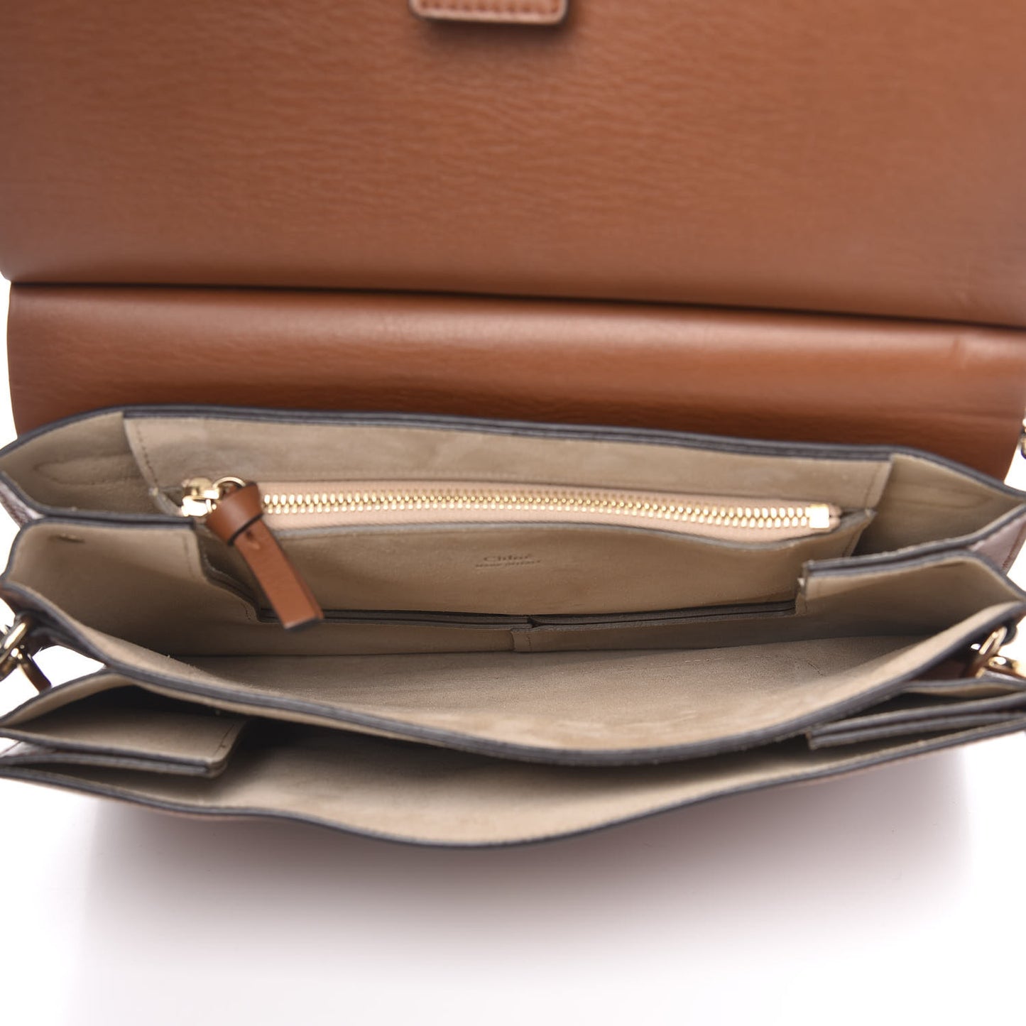 Suede Calfskin Medium Faye Shoulder Bag Tobacco