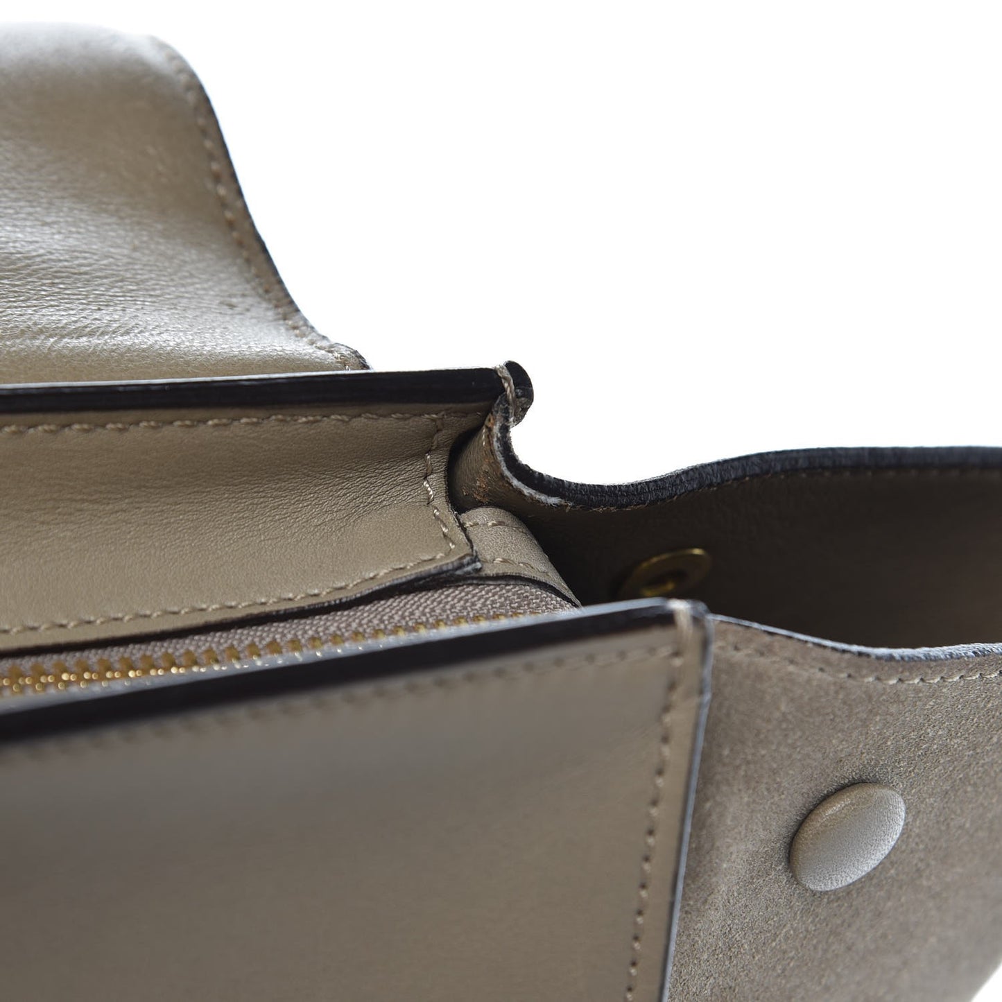 Calfskin Suede Whipsnake Medium Trapeze Taupe