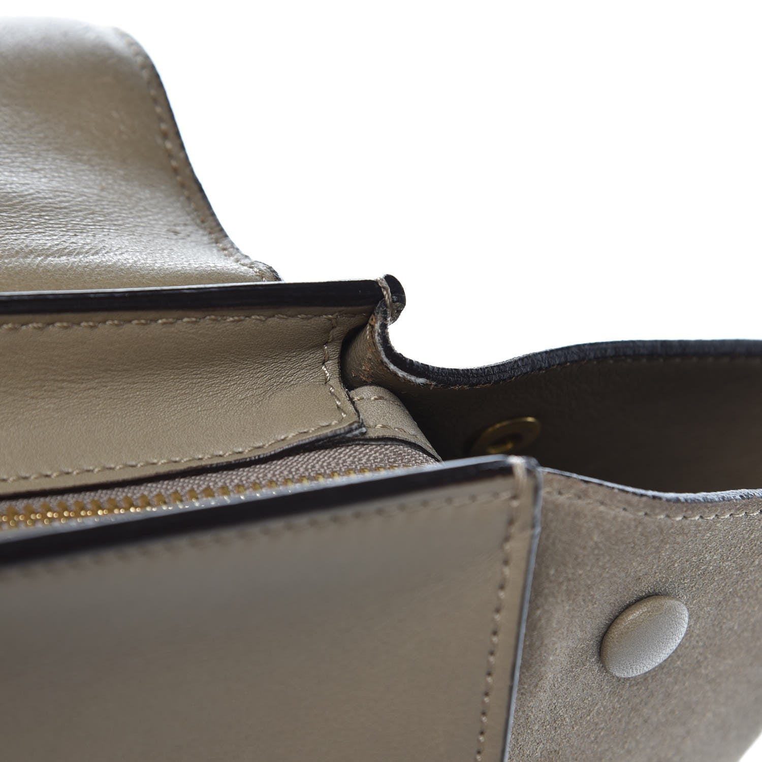 Celine Calfskin Suede Whipsnake Medium Trapeze Taupe 11 of 18