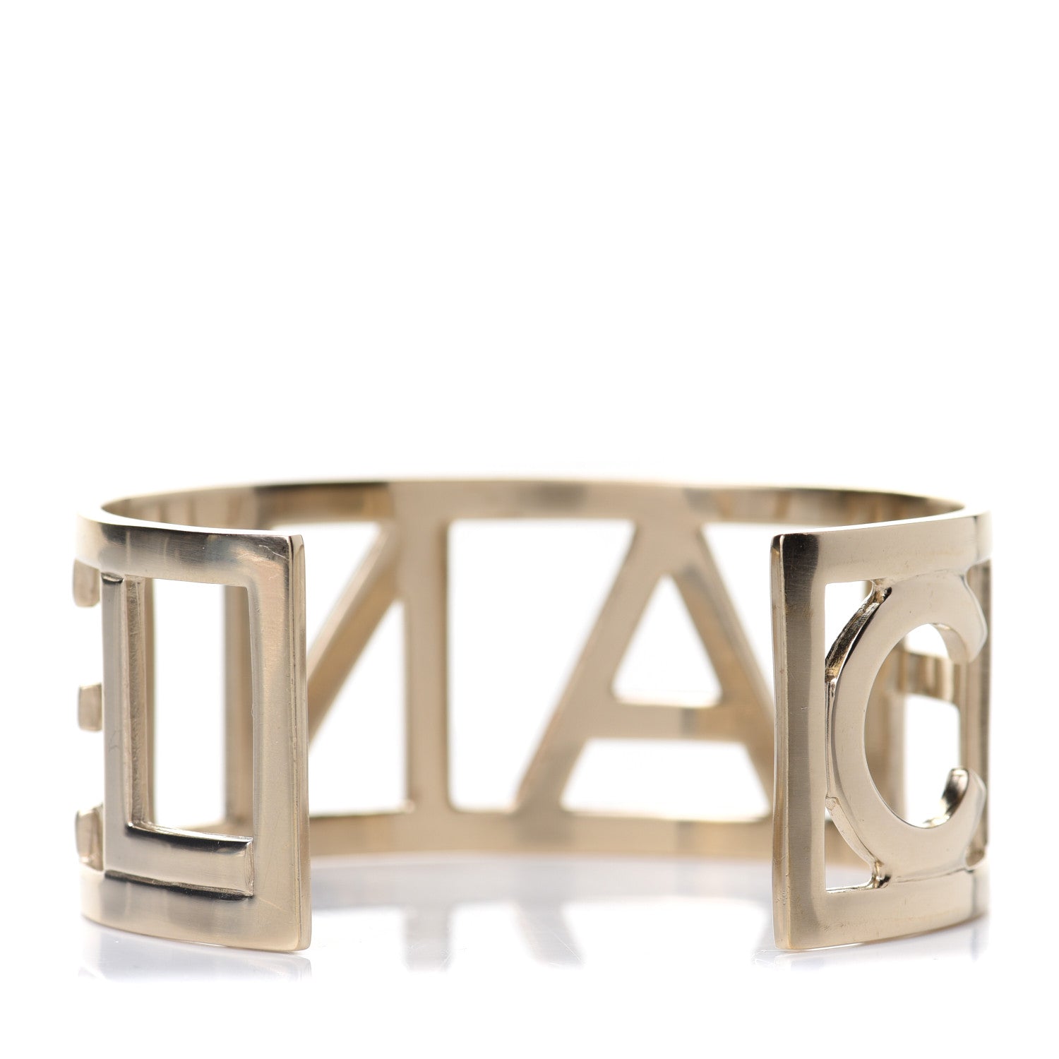 Chanel Metal Logo Cuff Gold 3 of 4