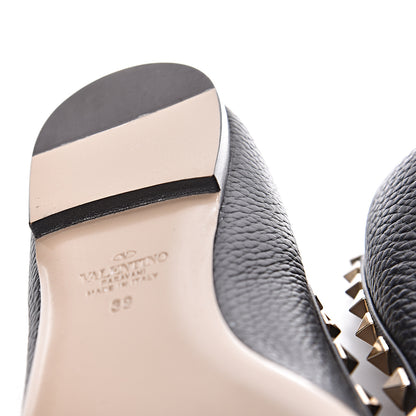Valentino Garavani Pebbled Calfskin Rockstud Ballerina Flats 39 Black 12 of 12