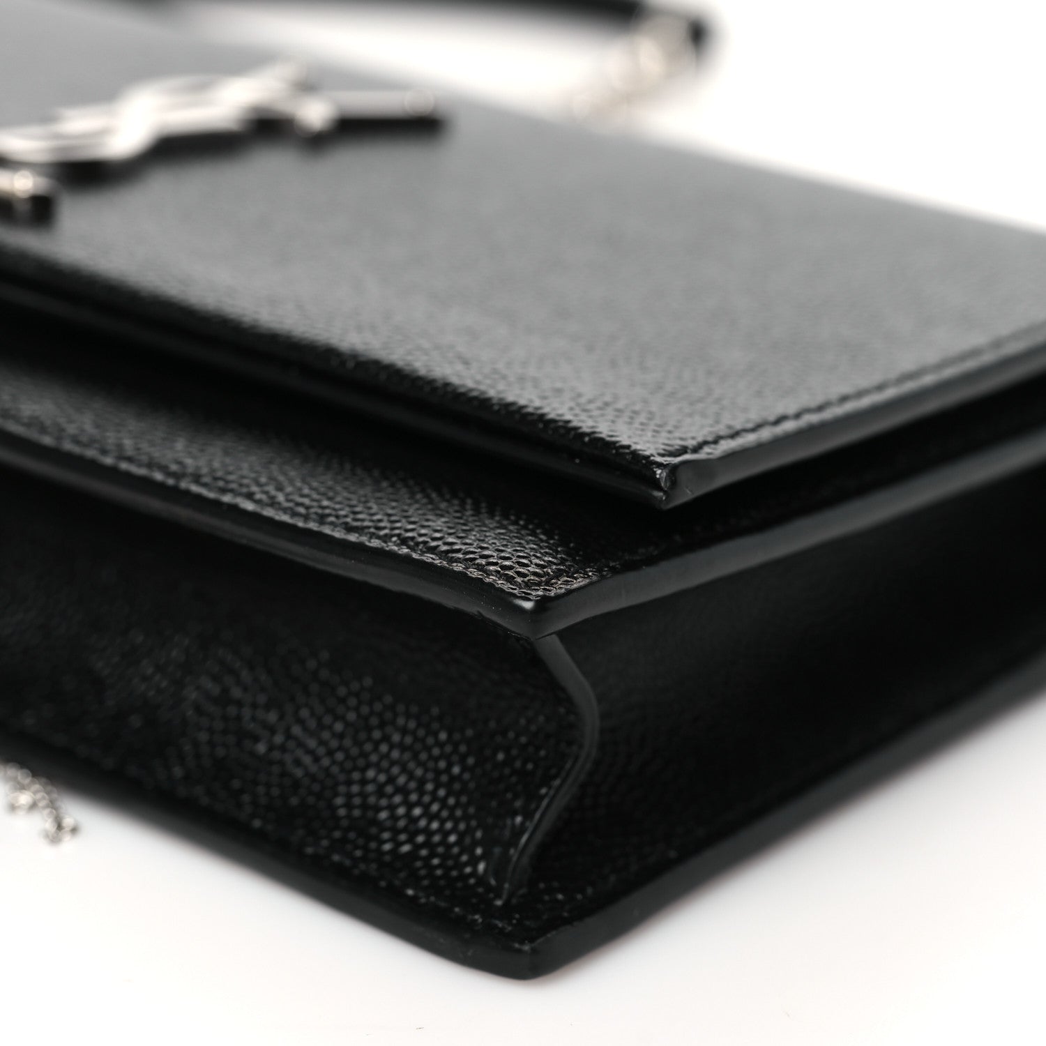 Saint Laurent Grain De Poudre Classic Monogram Kate Tassel Chain Wallet Black 9 of 9