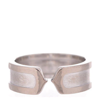 Cartier 18K White Gold 7mm C De Ring 51 5.75 1 of 5