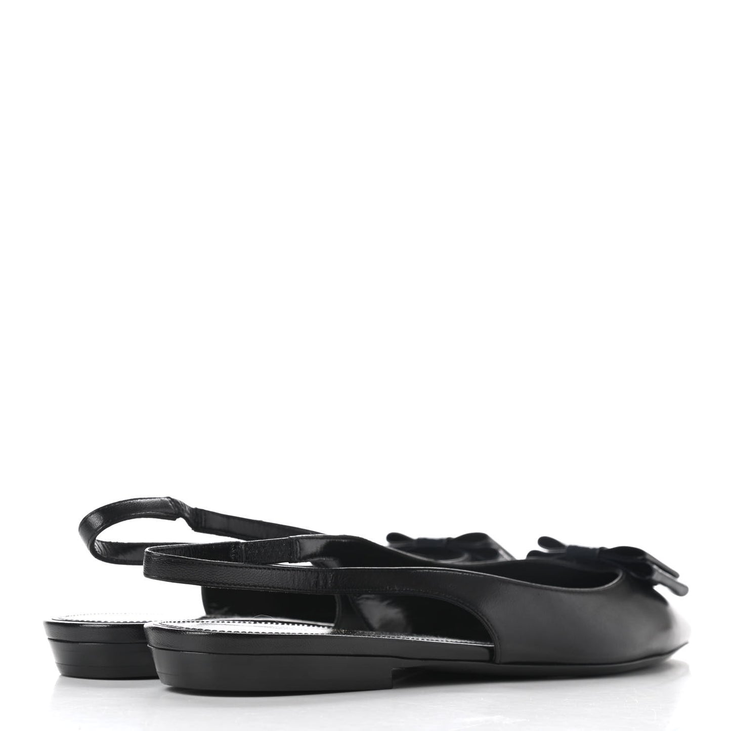 Patent Smooth Lambskin Anais Slingback Flats 37 Black Navy