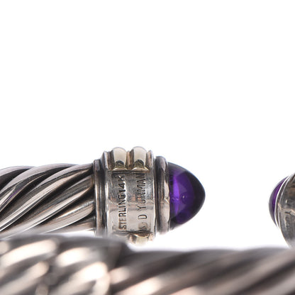David Yurman Sterling Silver 14K Gold Amethyst 10mm Cable Classics Bracelet 5 of 5