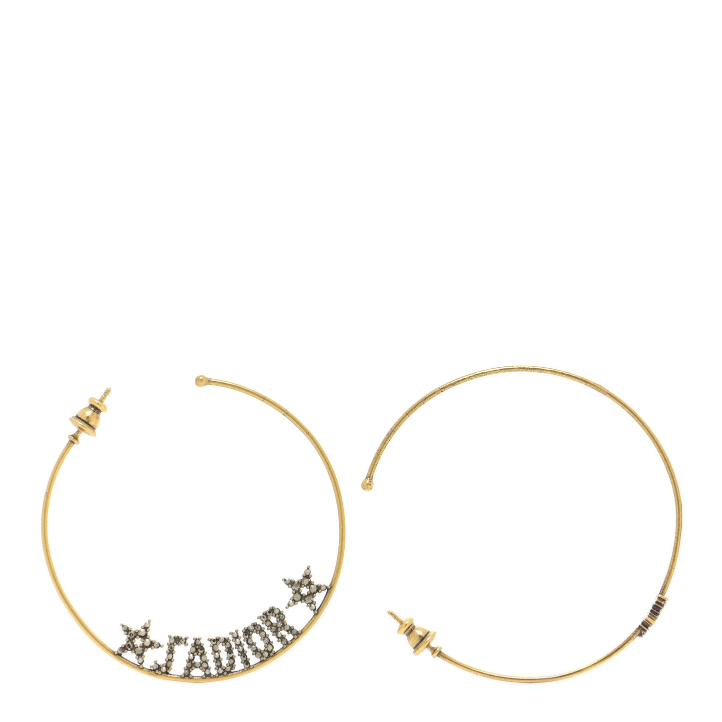 Metal Crystal J'Adior Hoop Earrings Aged Gold
