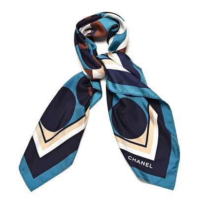 Chanel Silk CC Logo Scarf Dark Turquoise 1 of 5