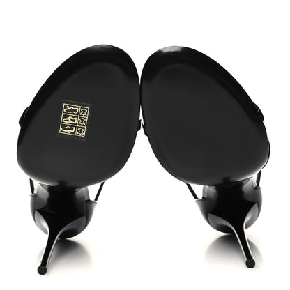 Saint Laurent Calfskin Cassandra 100 Ankle Strap Sandals 37 Black 5 of 9