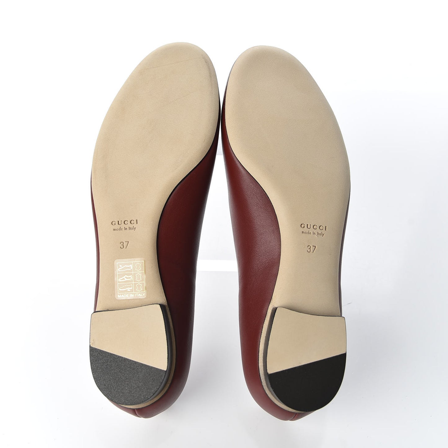 Calfskin Horsebit Ballerina Flats 37 Red