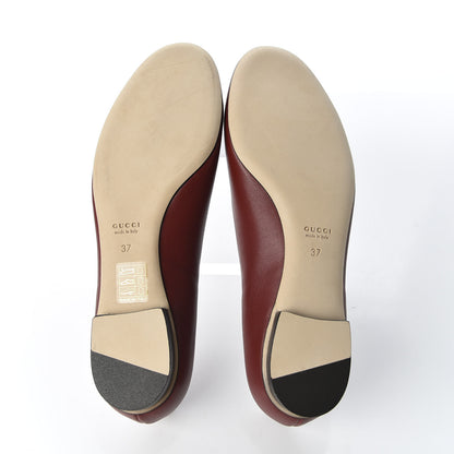 Gucci Calfskin Horsebit Ballerina Flats 37 Red 6 of 11