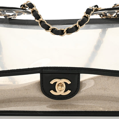 Chanel Lambskin PVC Sand By The Sea Flap With Pearl Strap Black 8 of 12