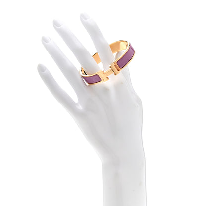 Hermes Enamel Narrow Clic Clac H Bracelet GM Rose Cendre 2 of 4