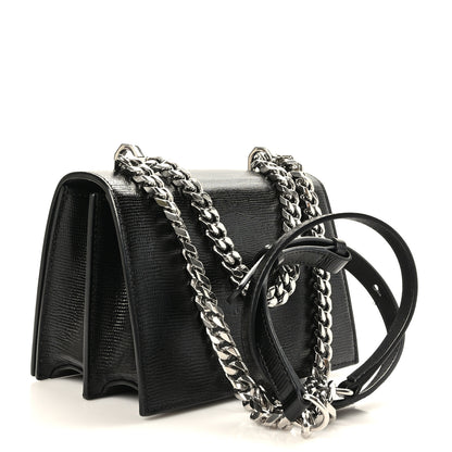 Alexander McQueen Lizard Embossed Calfskin Knuckle Crossbody Black 3 of 11