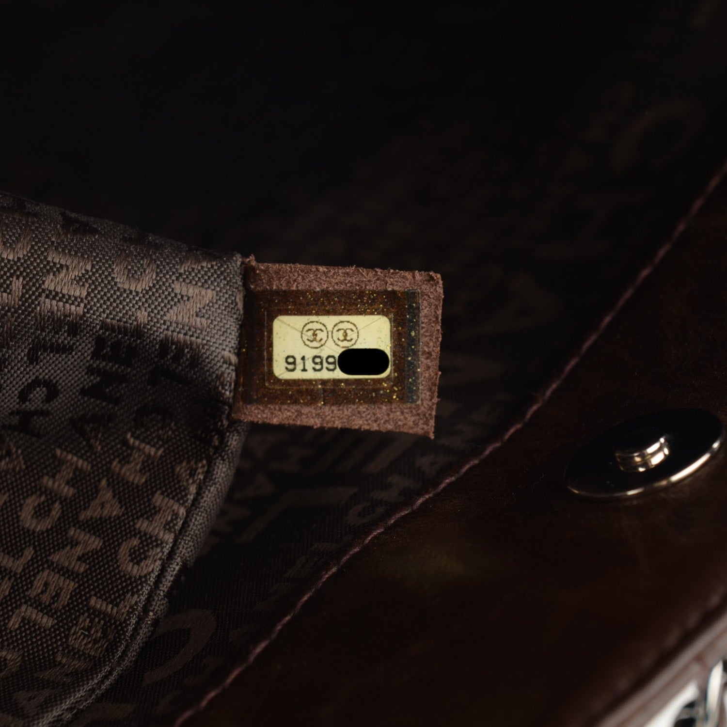 Chanel Lambskin Quilted Chocolate Bar Mademoiselle Shoulder Bag Brown 7 of 7