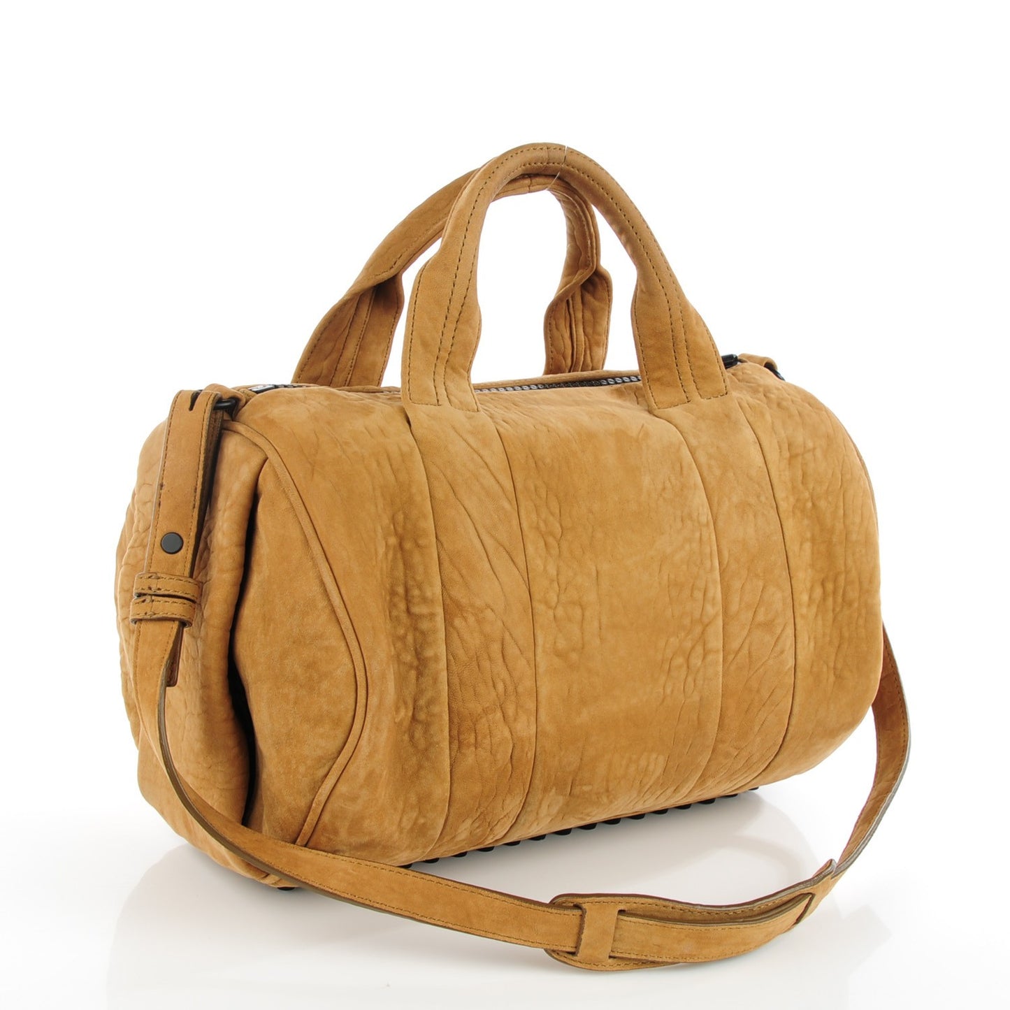 Suede Rocco Mustard Matte Black Hardware