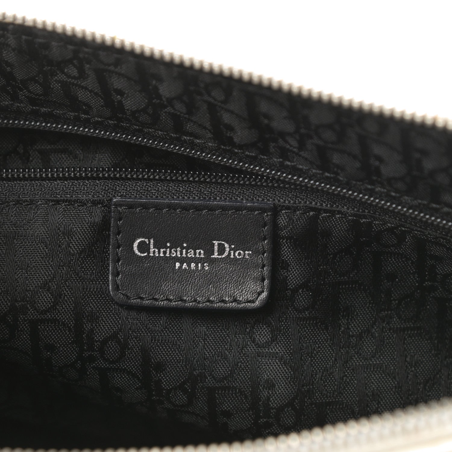 Christian Dior Calfskin Logo Charms Boston White 6 of 17