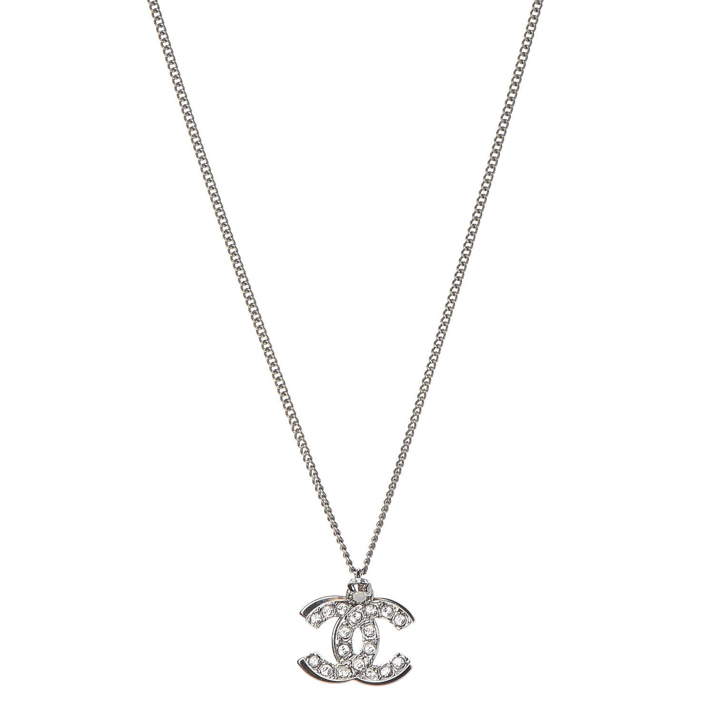 Crystal CC Necklace Silver