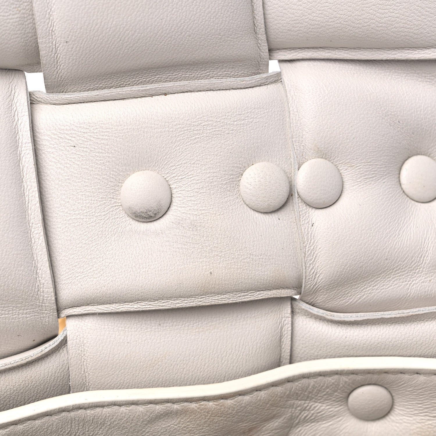 Bottega Veneta Lambskin Maxi Intreccio Padded Chain Cassette Crossbody Bag White 9 of 13