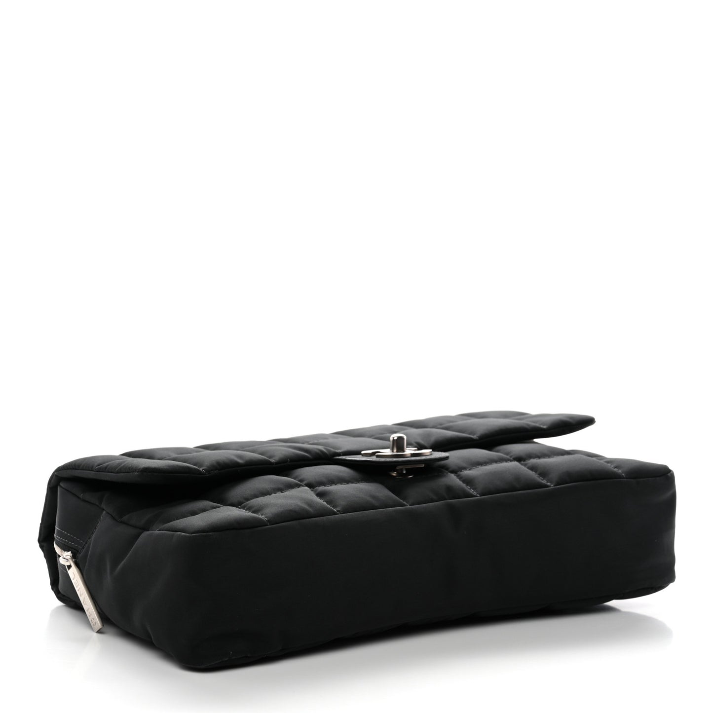 Nylon Square Quilted Flap Black