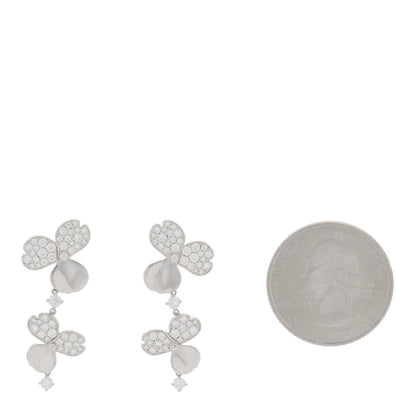 Tiffany Platinum Diamond Paper Flowers Cluster Drop Earrings 2 of 4