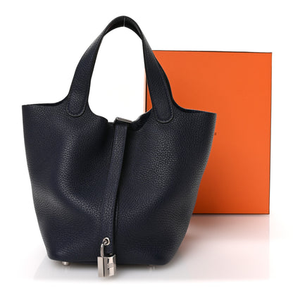 Hermes Taurillon Clemence Picotin Lock 18 PM Bleu Nuit 13 of 13