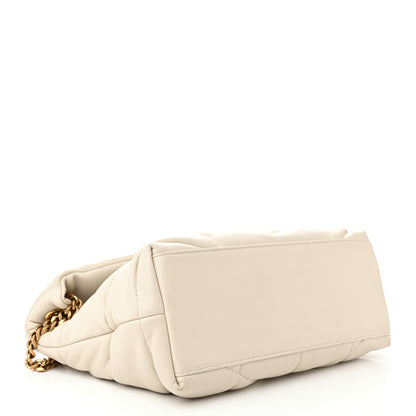Saint Laurent Lambskin Quilted Small Loulou Puffer Monogram Chain Satchel Crema Soft 4 of 12