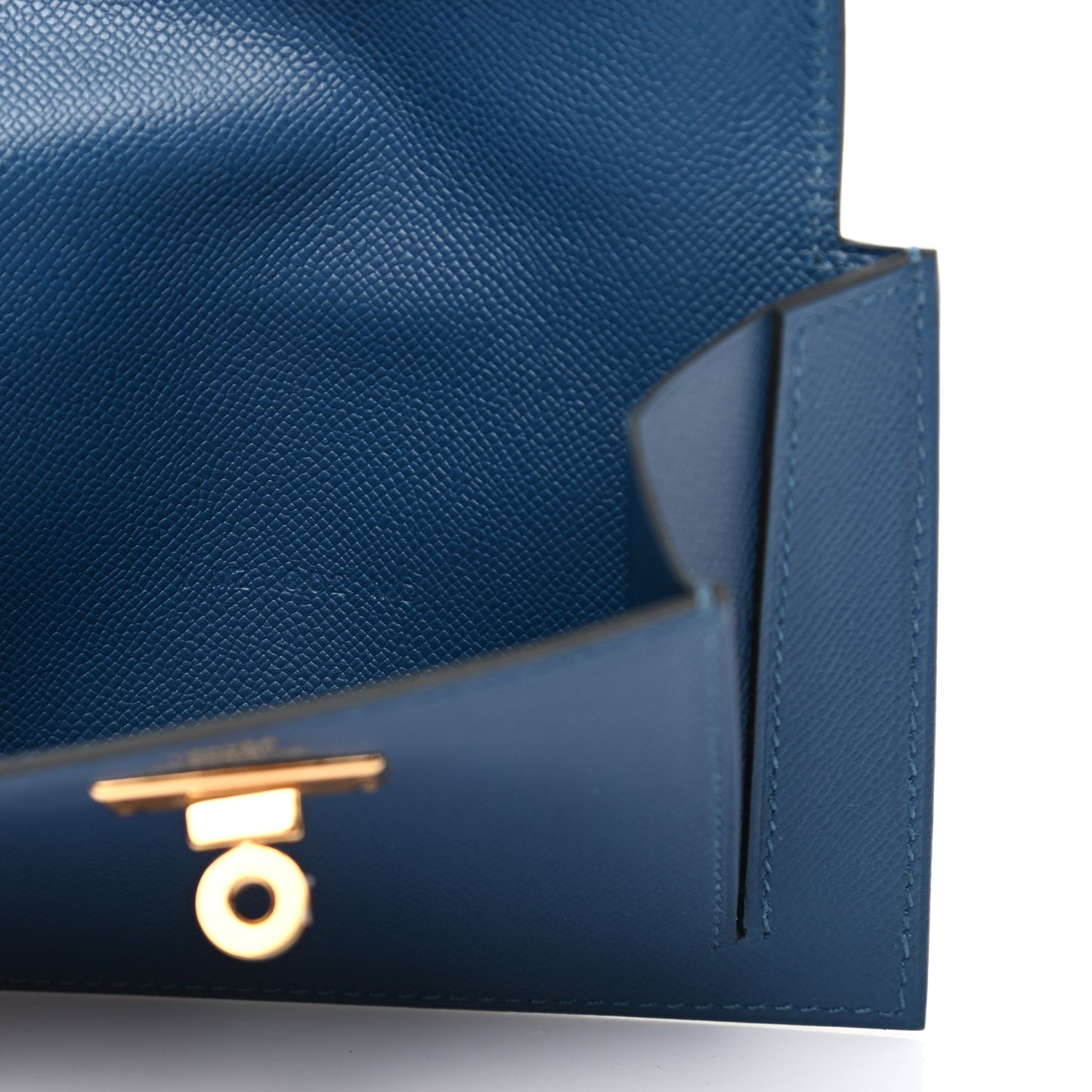 Epsom Kelly Pocket Compact Wallet Deep Bleu