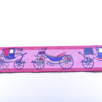 Hermes Silk Voitures Nouvelles Twilly Rouge Rose Fuchsia 4 of 4