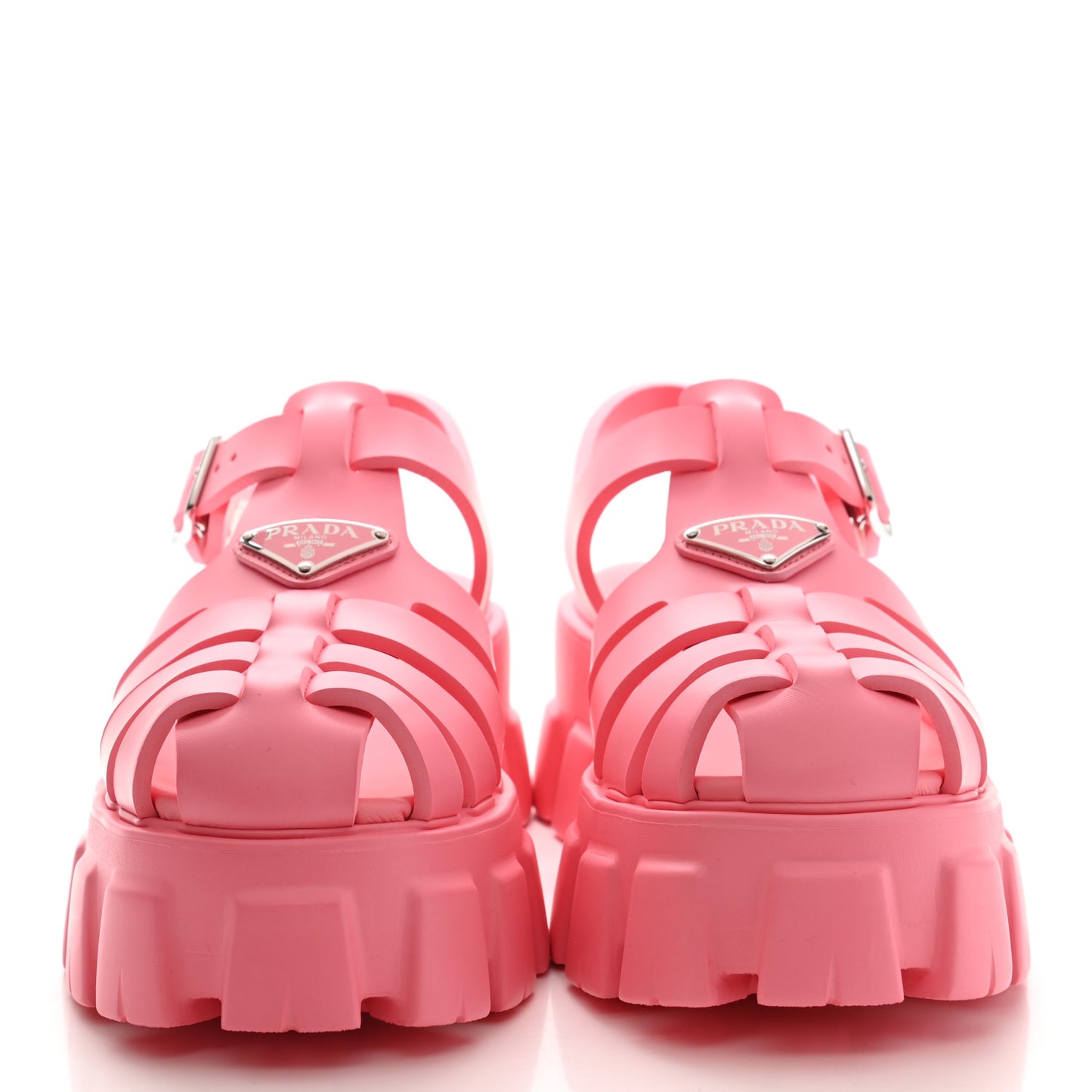 Foam Rubber Metal Triangle Logo Monolith 55mm Cage Sandals 40 Begonia