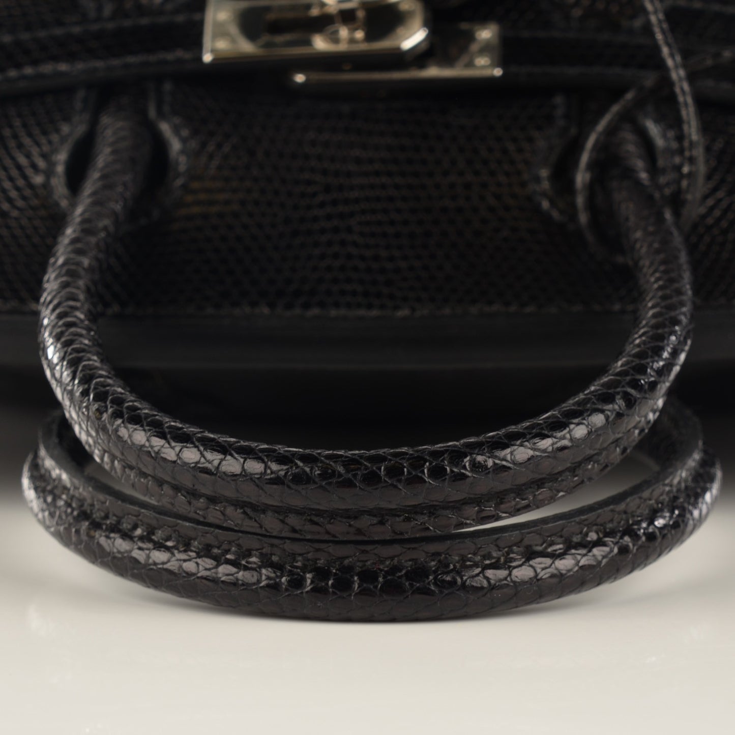Shiny Lizard Birkin 25 Black
