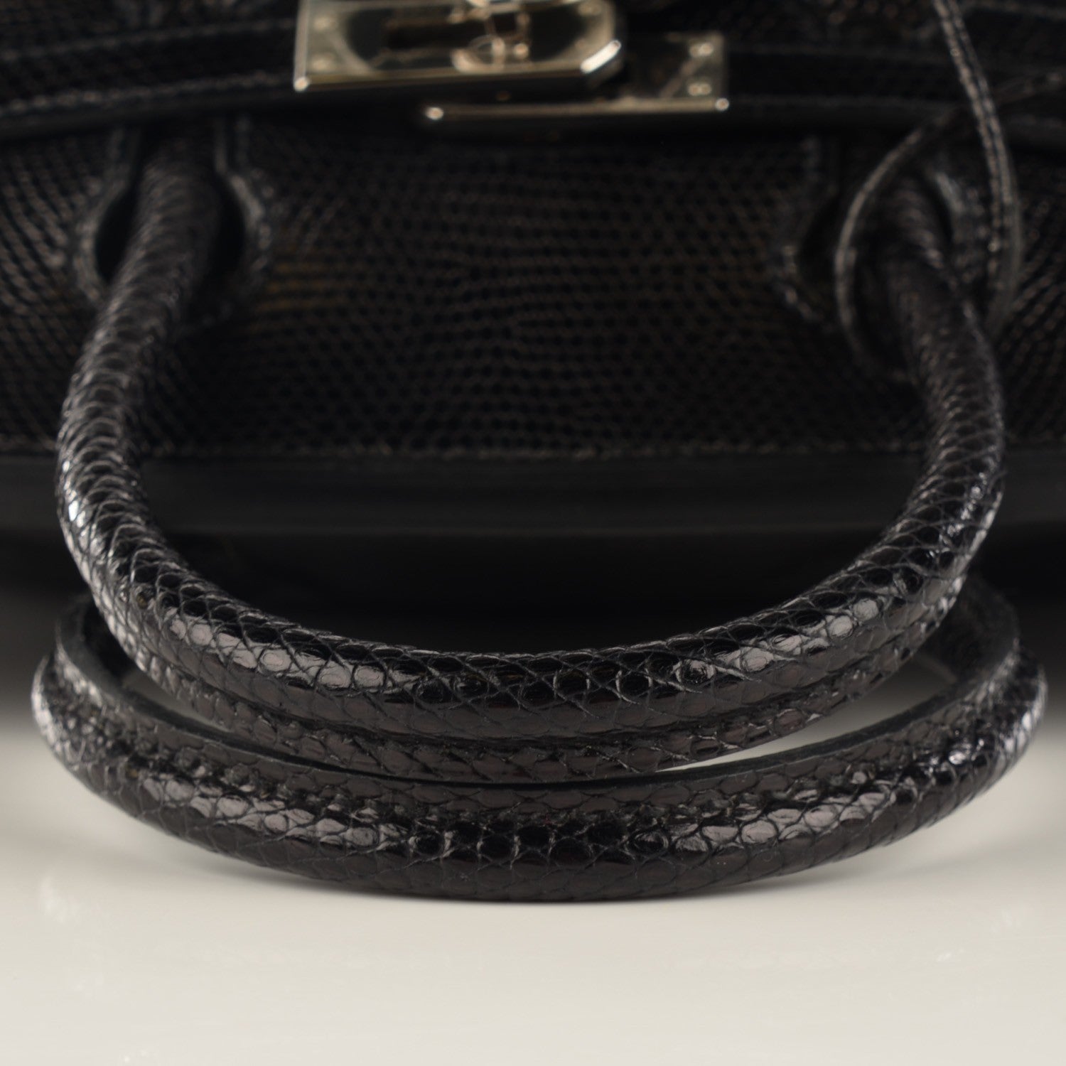 Hermes Shiny Lizard Birkin 25 Black 12 of 22
