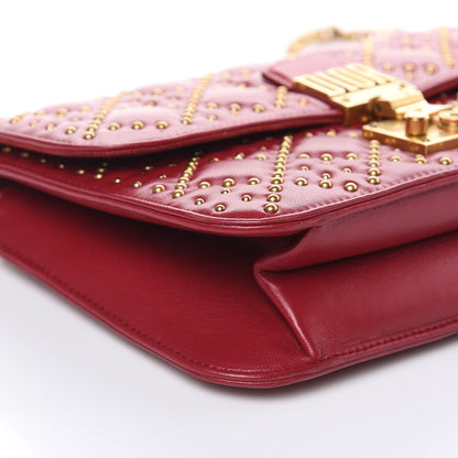 Christian Dior Lambskin Cannage Studded Large Dioraddict Flap Bag Red 8 of 11