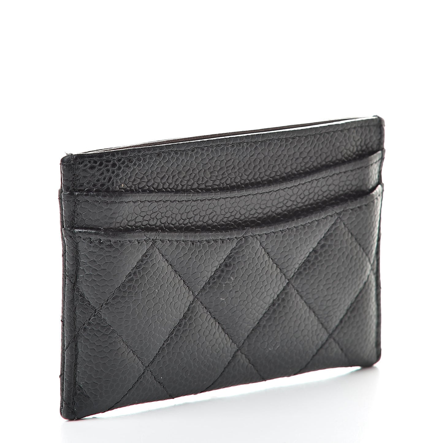 Caviar Quilted Card Holder Black