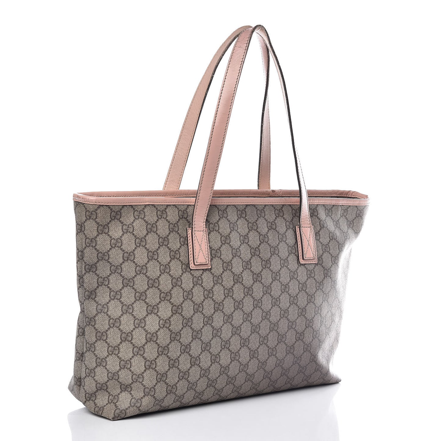 GG Supreme Monogram Medium Zippered Shopping Tote Pink