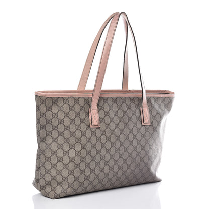 Gucci GG Supreme Monogram Medium Zippered Shopping Tote Pink 3 of 15