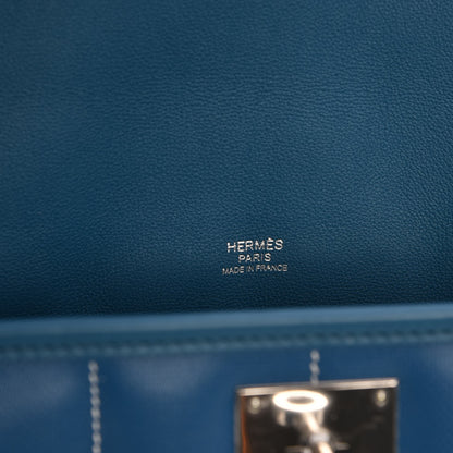 Hermes Veau Swift Sac Berline 28 Bleu Thalassa 6 of 10