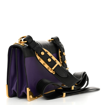 Prada City Calfskin Saffiano Cahier Bag Purple Black 3 of 13