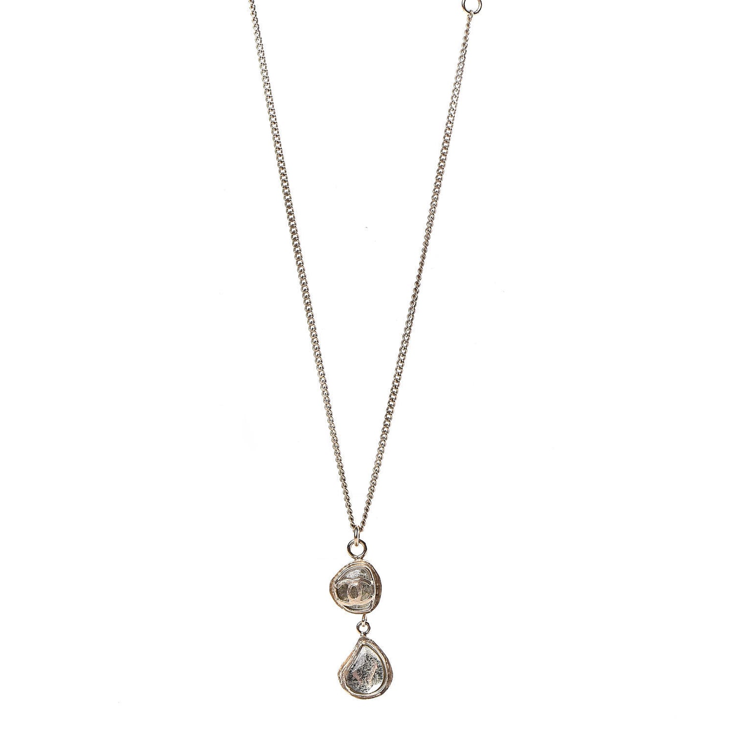 Gripoix CC Pendant Necklace Gold