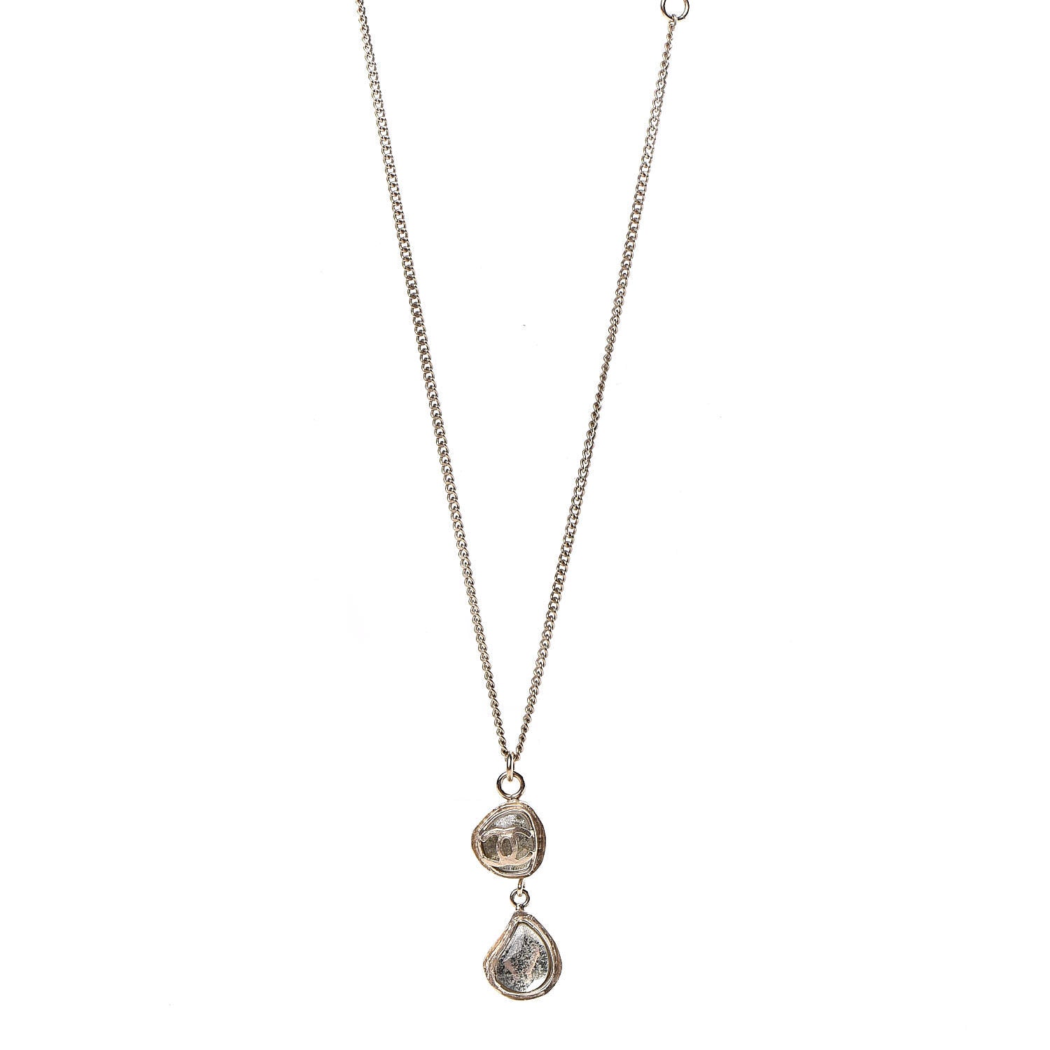 Chanel Gripoix CC Pendant Necklace Gold 1 of 5