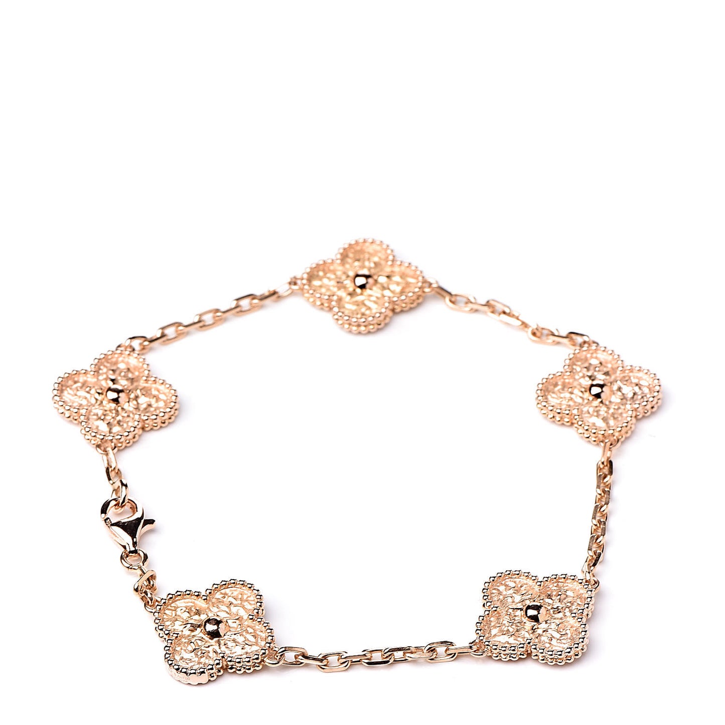 18K Rose Gold 5 Motifs Vintage Alhambra Bracelet