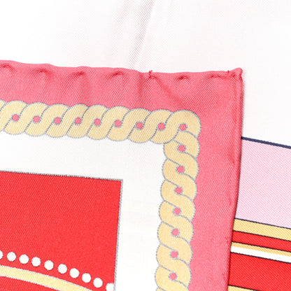 Hermes Silk La Berline Bayadere Scarf 90 Vieux Rose Rouge 6 of 6