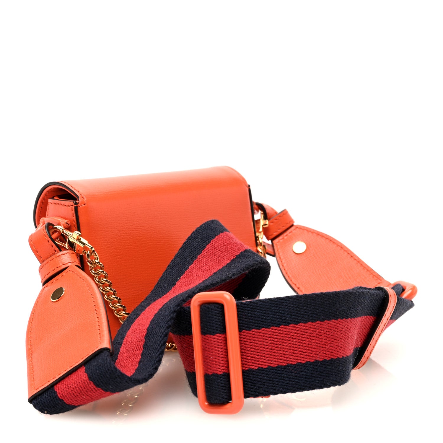 Gucci Azalea Calfskin Web Monochrome Horsebit 1955 Wallet On Strap Orange 3 of 8