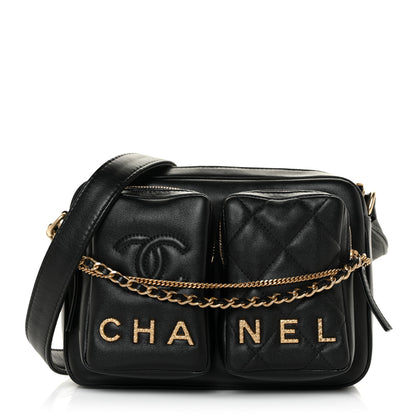 Chanel Calfskin Quilted Small Camera Case Black 1 of 10