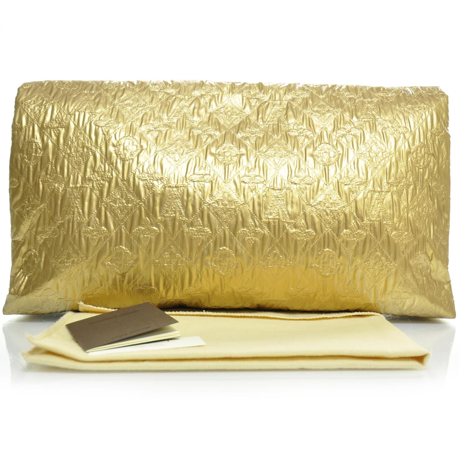 Louis Vuitton Jacquard Quilted Monogram Limelight Clutch GM Gold 2 of 8