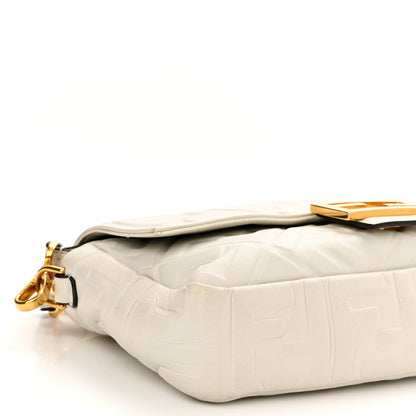 Fendi Nappa FF 1974 Embossed Baguette White 8 of 9