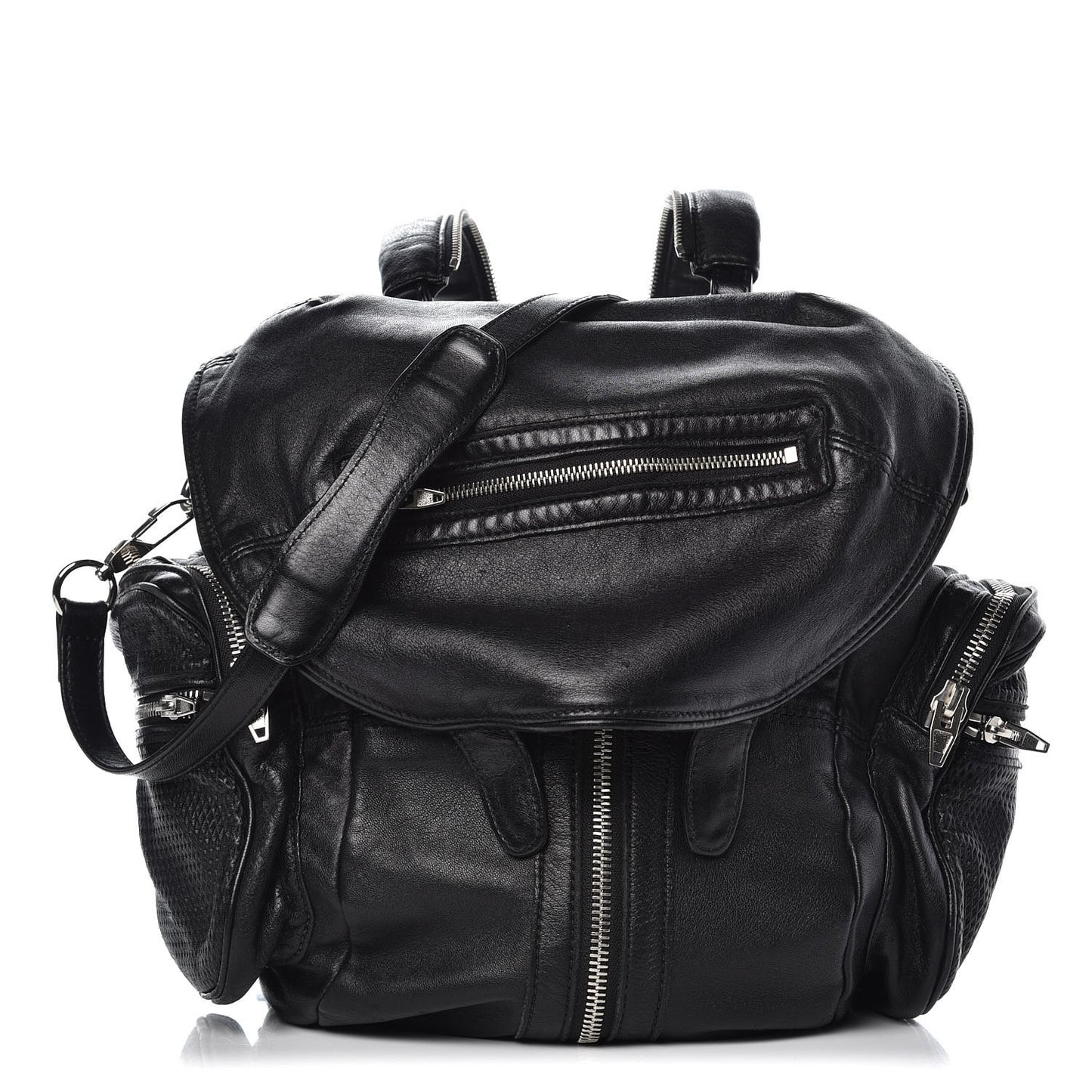 Lambskin Marti Backpack Bag Washed Black Rhodium Hardware