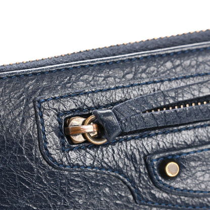 Balenciaga Agneau Classic Hardware Continental Zip Around Wallet Bleu Obscur 9 of 14