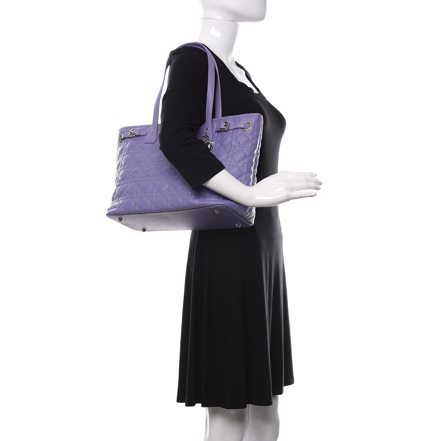 Coated Canvas Cannage Small Panarea Tote Lilac